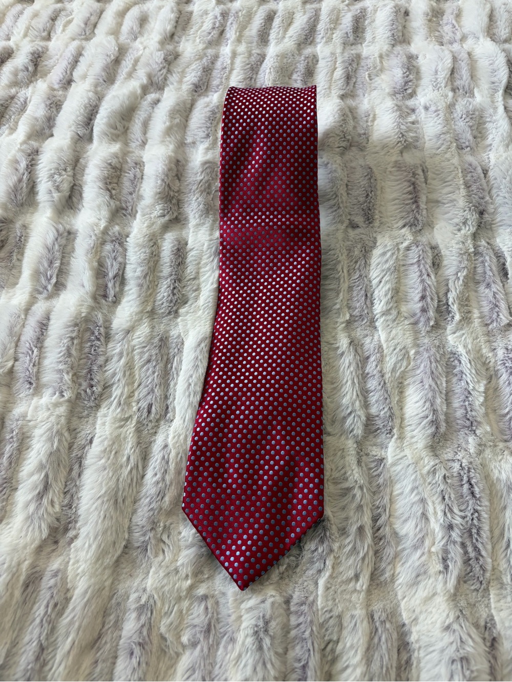 Neiman Marcus Red Tie with White Microdots